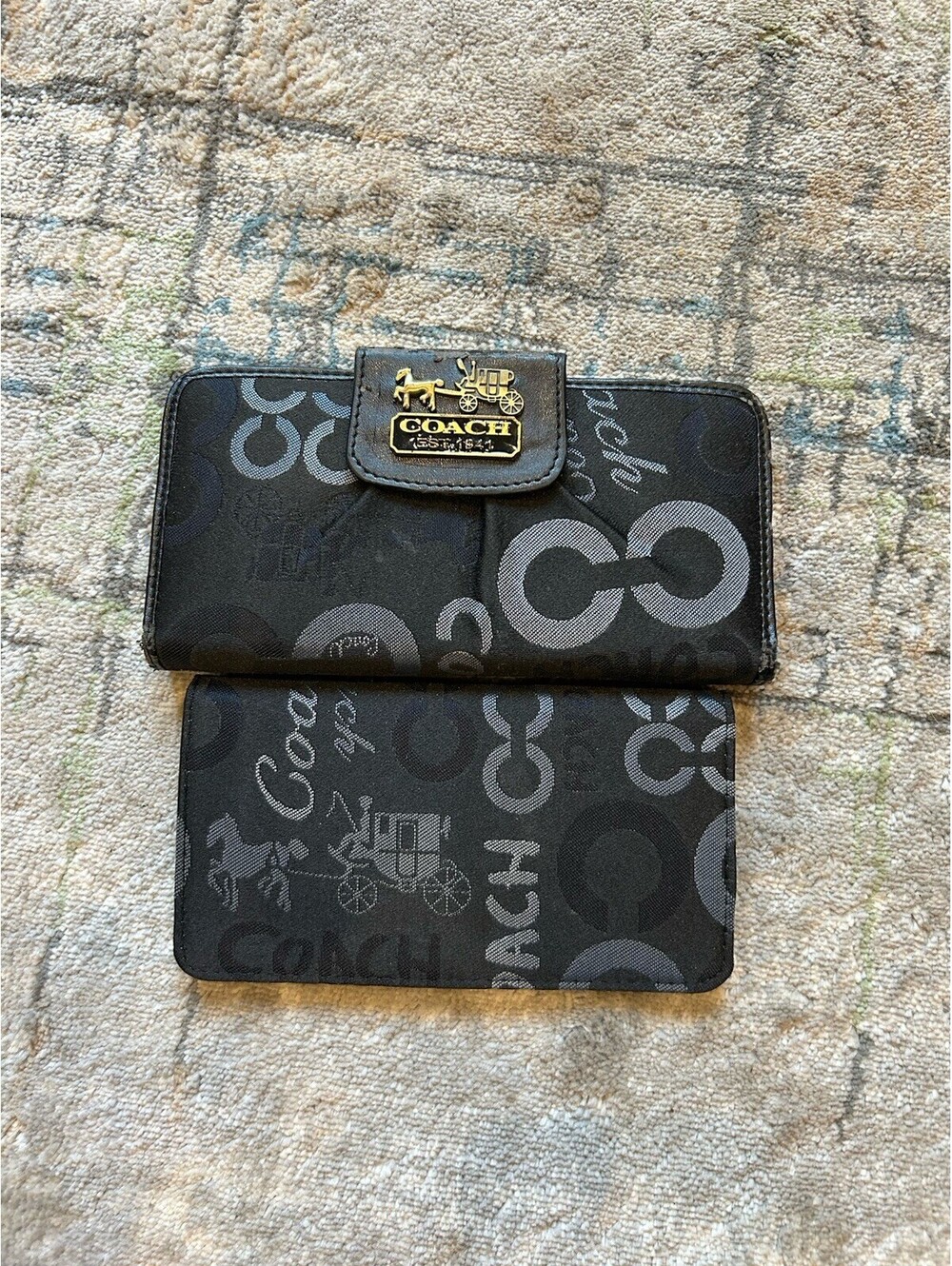 Vintage Coach Madison OP Monogram Waller & Checkbook